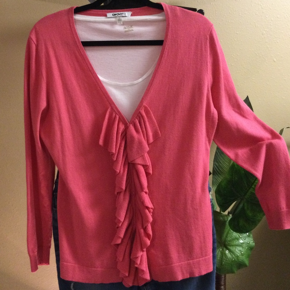 DKNY Sweater Cardigan Sz L